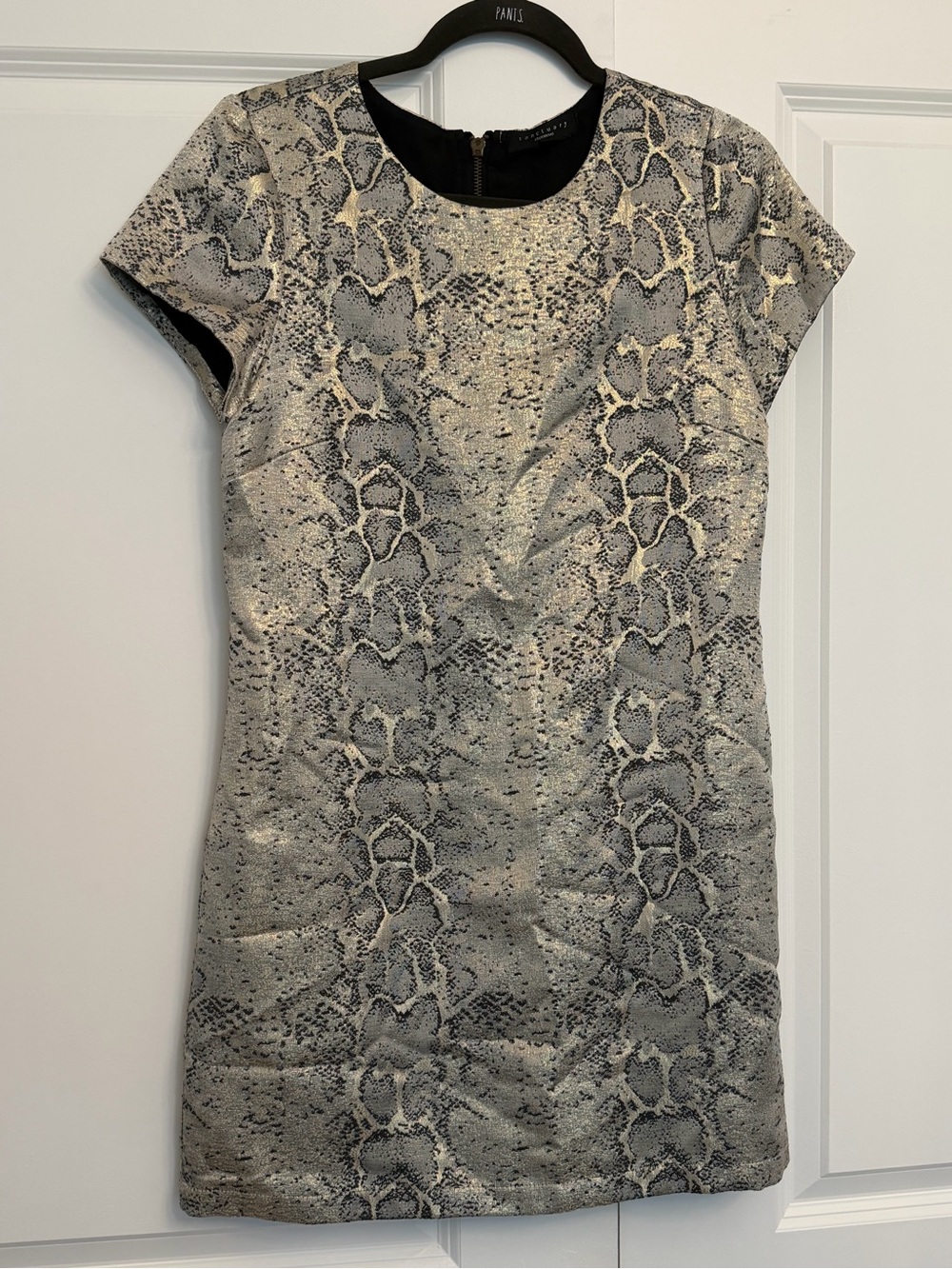 Sanctuary Metallic Snakeskin Jacquard Shift Mini Dress